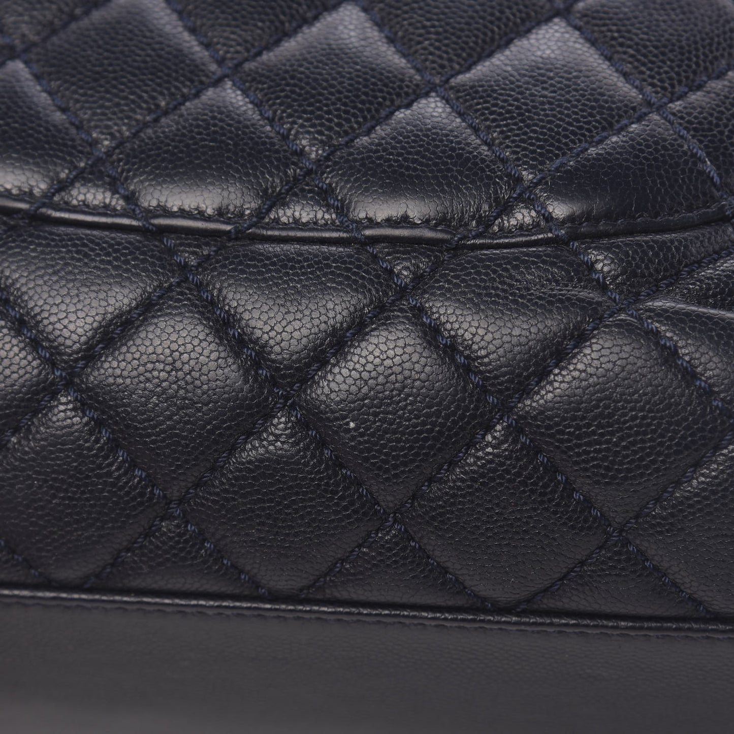 Caviar Quilted Medium Coco Handle Flap Navy Blue