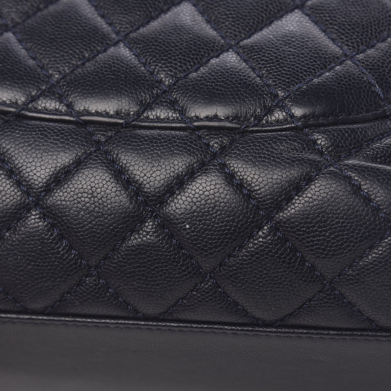 Chanel Caviar Quilted Medium Coco Handle Flap Navy Blue 13 of 14
