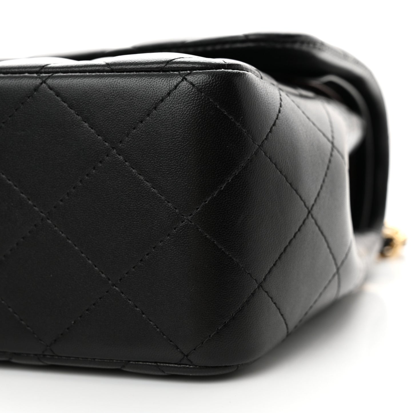Lambskin Quilted Jumbo Double Flap Black