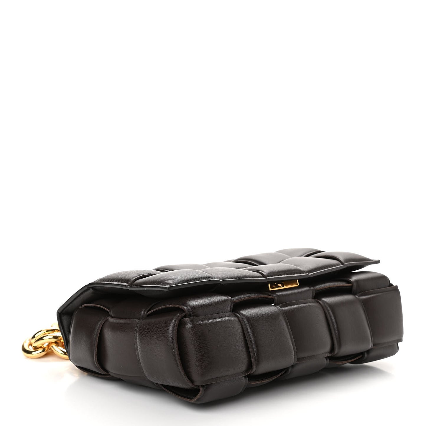 Lambskin Maxi Intreccio Padded Chain Cassette Crossbody Bag Black