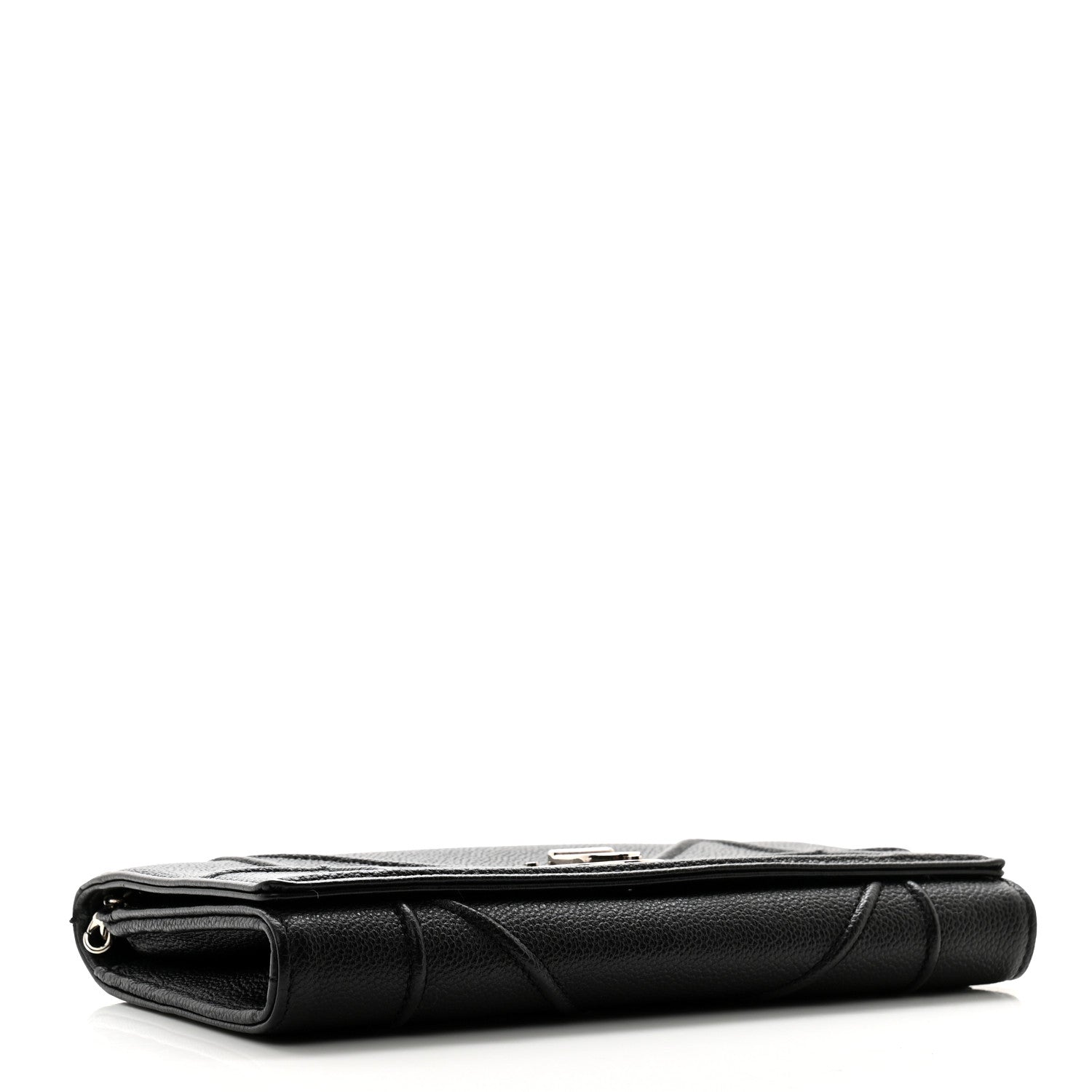 Christian Dior Grained Calfskin Diorama Croisiere Chain Wallet Black 3 of 10