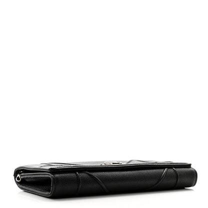 Christian Dior Grained Calfskin Diorama Croisiere Chain Wallet Black 3 of 10