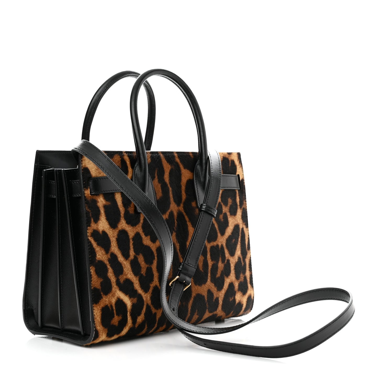 Pony Effect Calfskin Leopard Print Baby Supple Sac De Jour