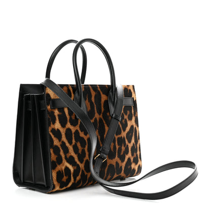 Saint Laurent Pony Effect Calfskin Leopard Print Baby Supple Sac De Jour 3 of 9