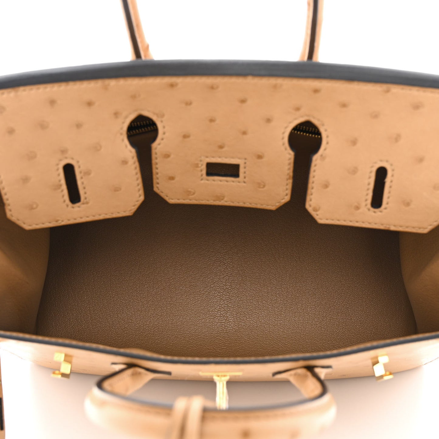 Ostrich Birkin Sellier 25 Chai