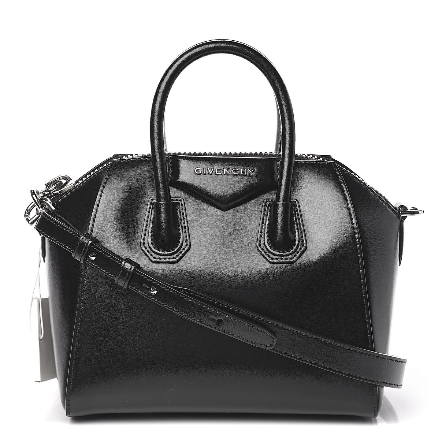 Shiny Lord Calfskin Mini Antigona Black