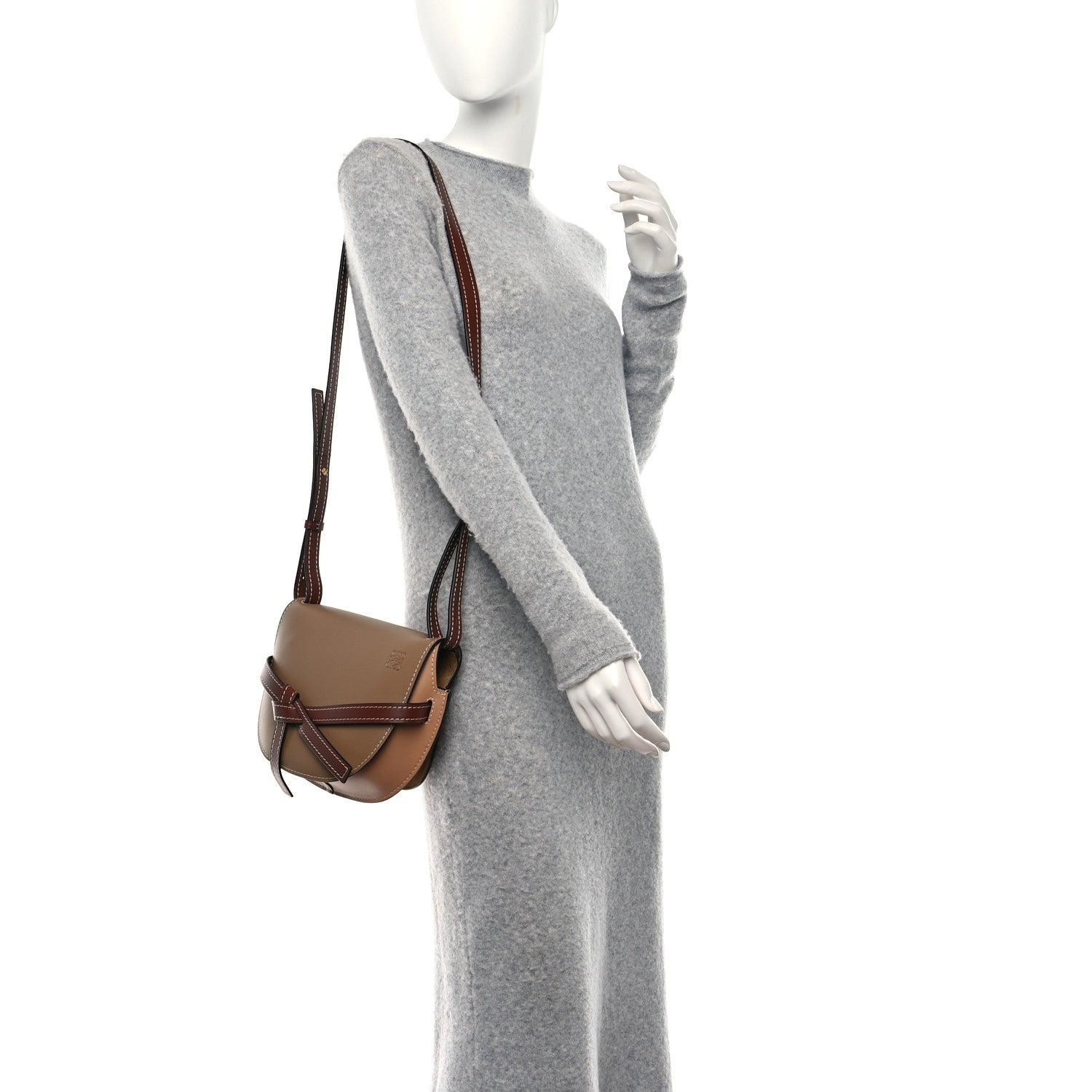 Loewe Calfskin Small Gate Crossbody Bag Taupe 2 of 8