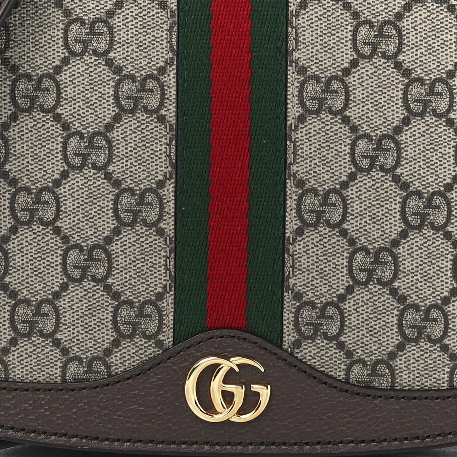 Gucci GG Supreme Monogram Web Small Ophidia Flap Messenger Bag Brown 9 of 12