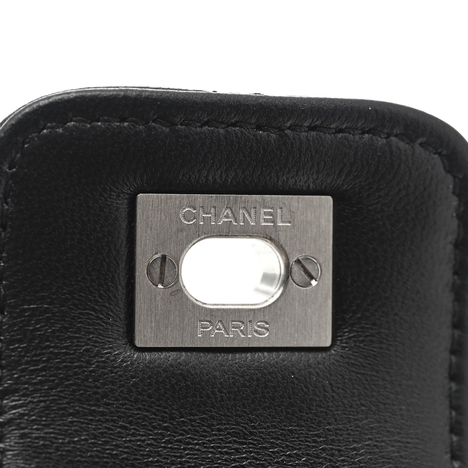 Chanel Lambskin Quilted CC Turnlock Cuff Bracelet S Black 4 of 4