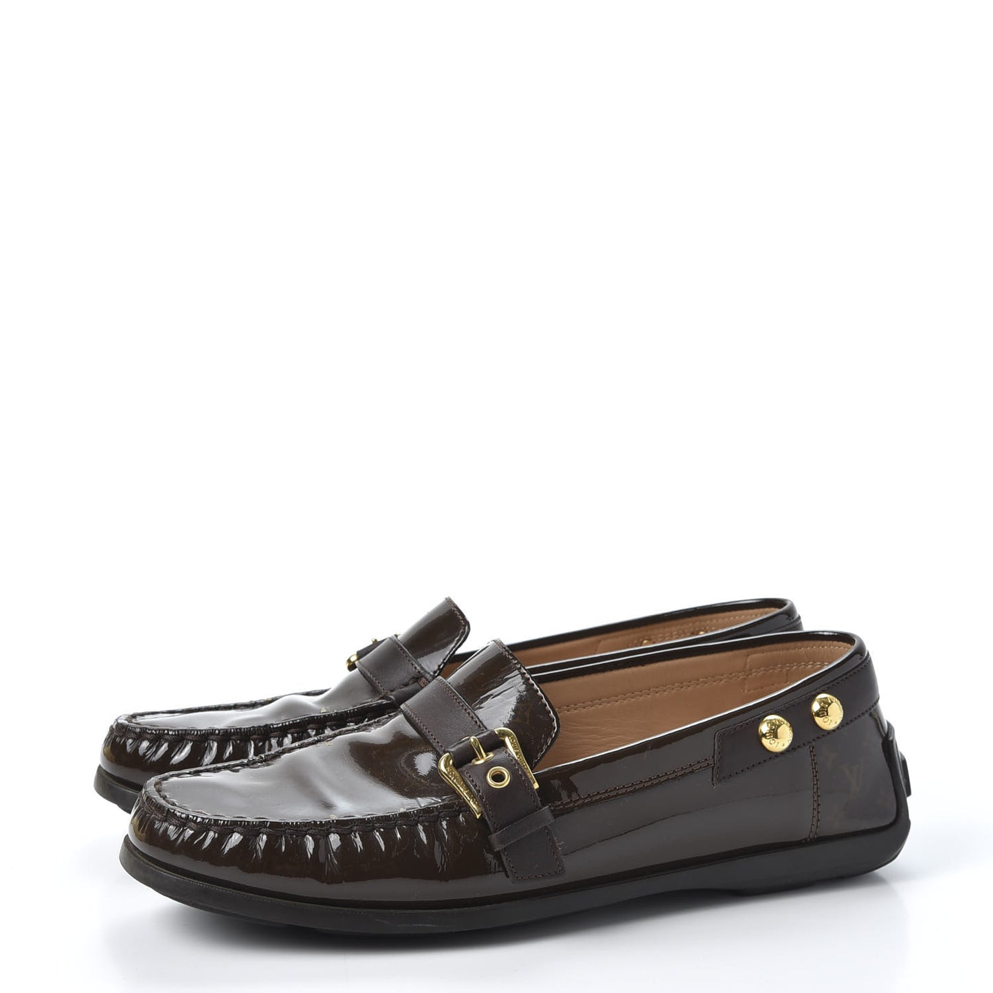 Monogram Patent Loafers 37.5 Brown