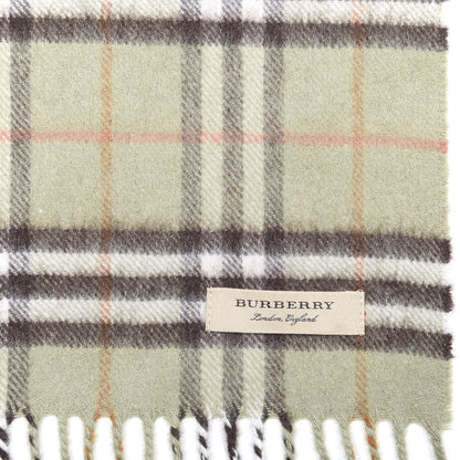 Burberry Cashmere Vintage Check Scarf Pale Powder Green 3 of 4