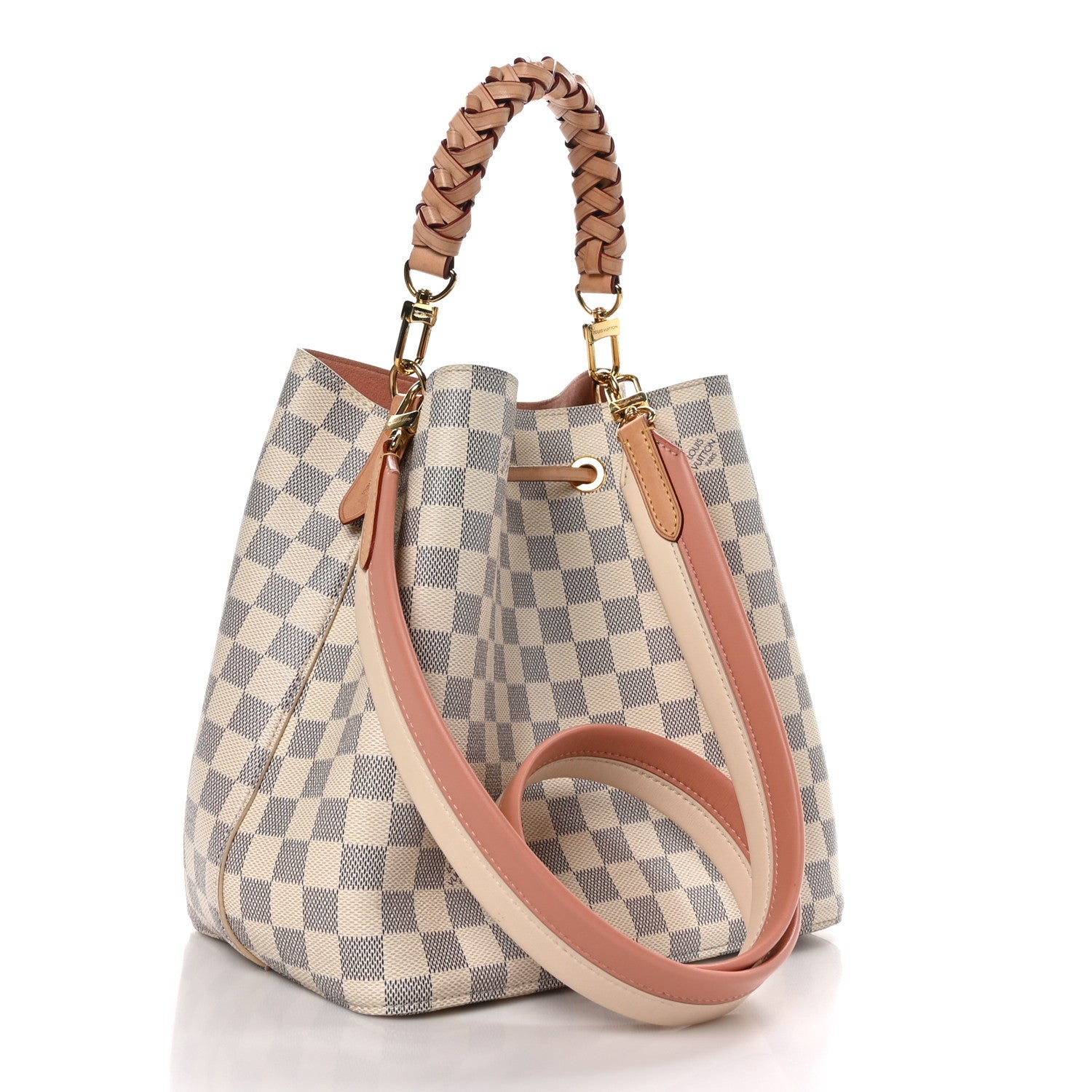 Louis Vuitton LOUIS VUITTON Damier Azur Braided Neonoe MM Peach Cream 3 of 11