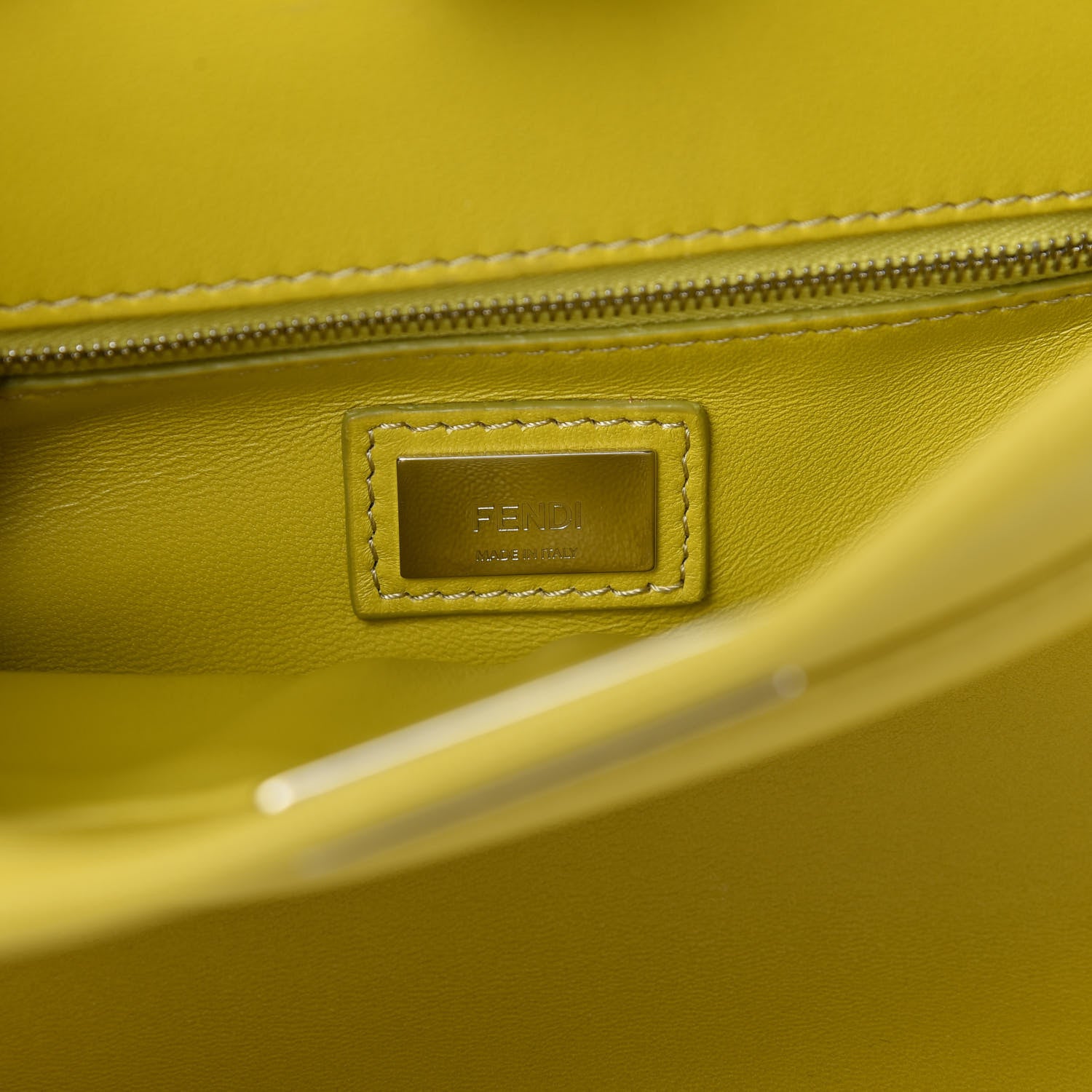 Fendi Nappa Mini Peekaboo Iconic Satchel Lime 8 of 9