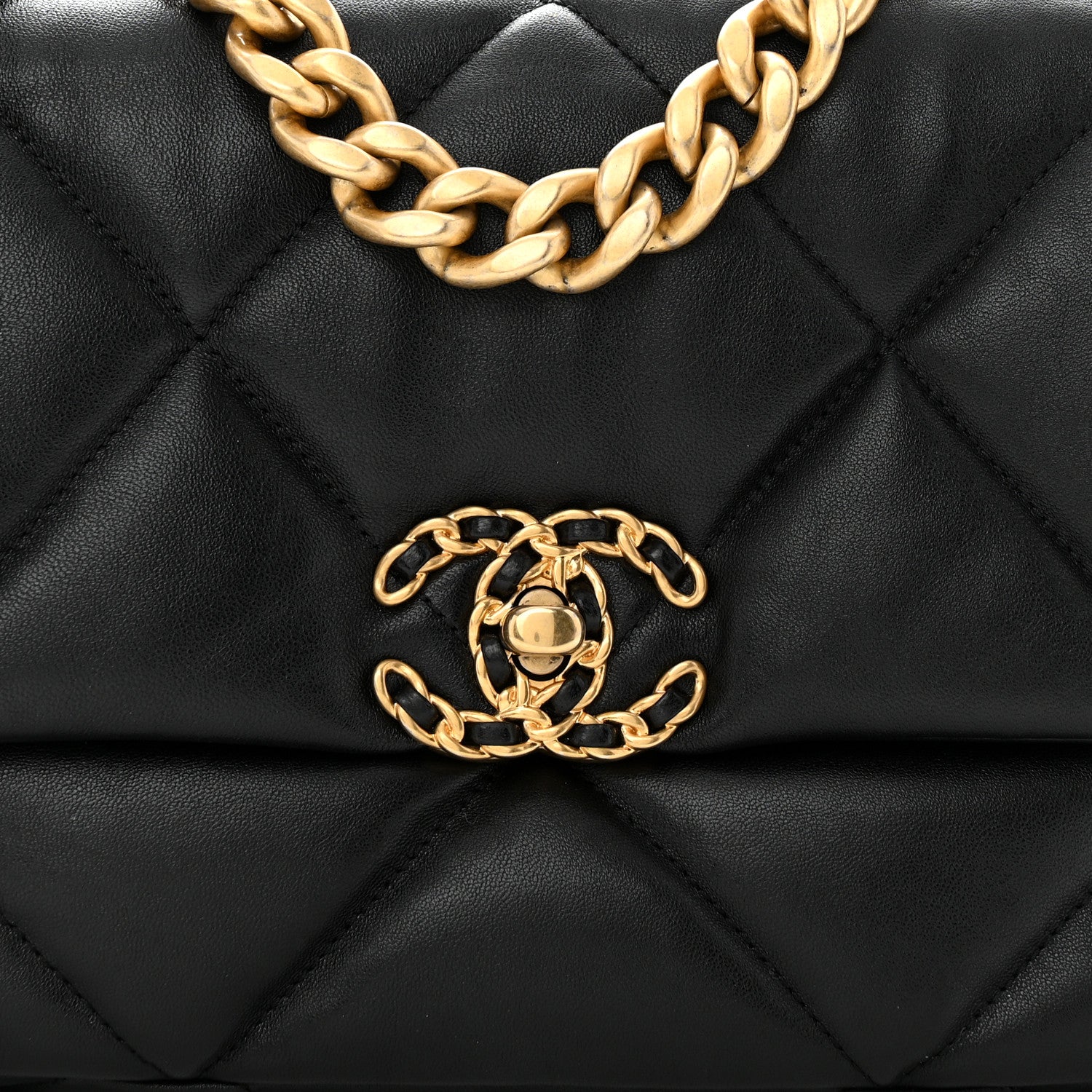 Chanel Goatskin Quilted Medium Chanel 19 Flap Black 8 of 11