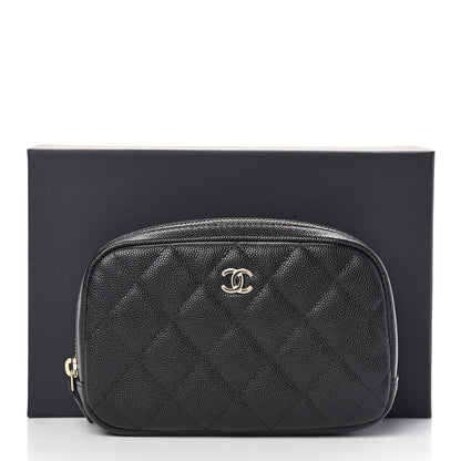 Chanel Caviar Quilted Small Curvy Pouch Cosmetic Case Black 8 of 8