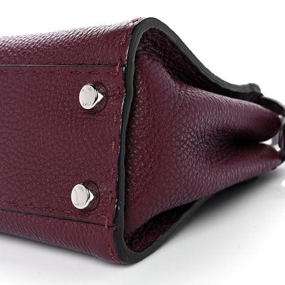 Fendi Cuoio Romano Selleria Bi-Color Mini Peekaboo Iconic Satchel Bordeaux Grigio Polvere 5 of 7