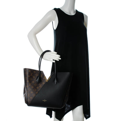 Louis Vuitton Calfskin Monogram Kimono Tote Black 2 of 7