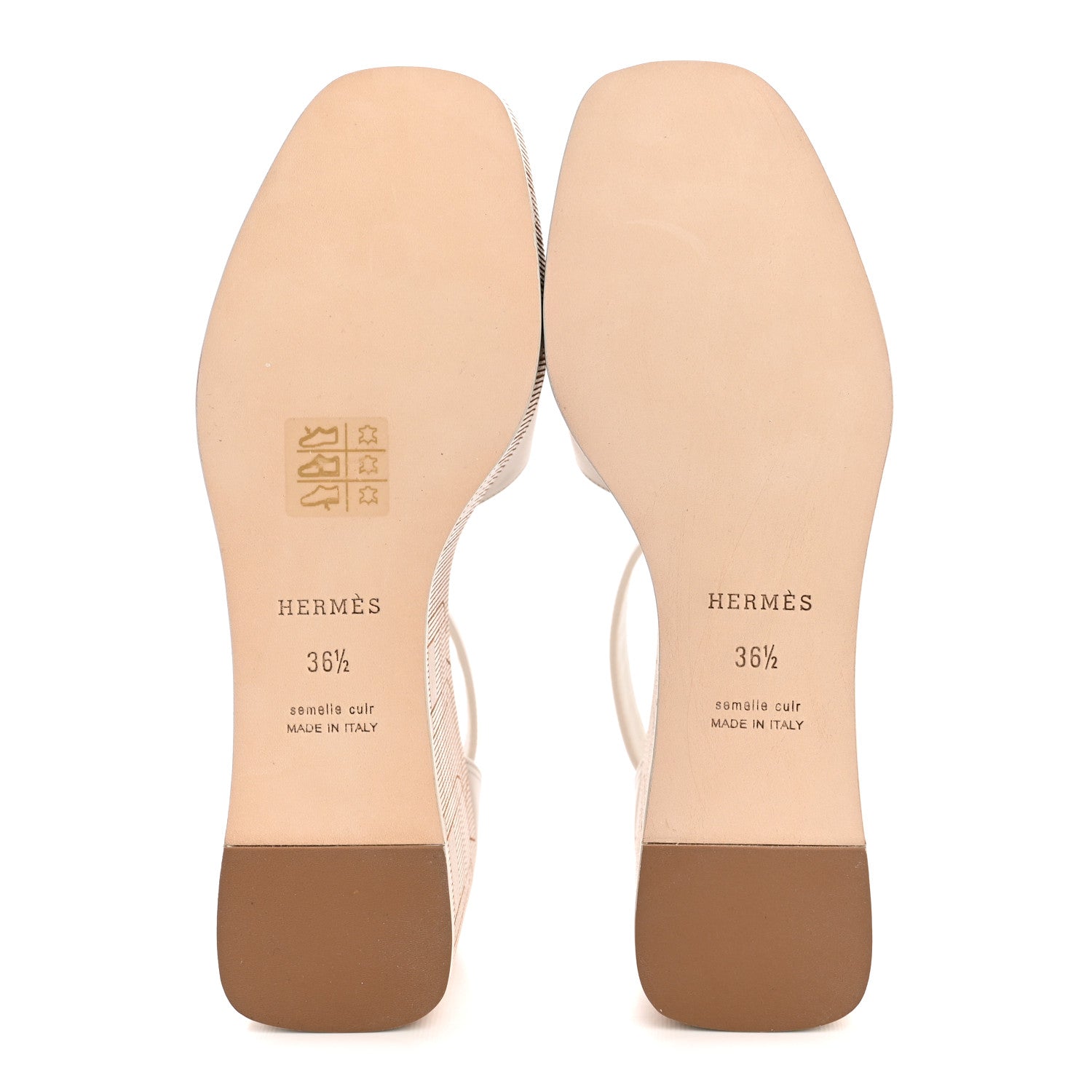 Hermes Calfskin Illusion 35 Wedge Sandals 36.5 Blanc De Paris 6 of 10