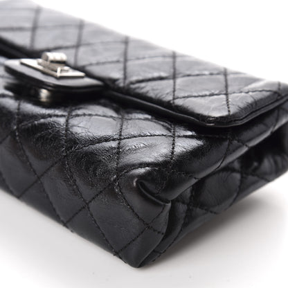 Chanel Glazed Calfskin Quilted 2.55 Reissue Flap Belt Bag Clutch 85 34 Black 7 of 10