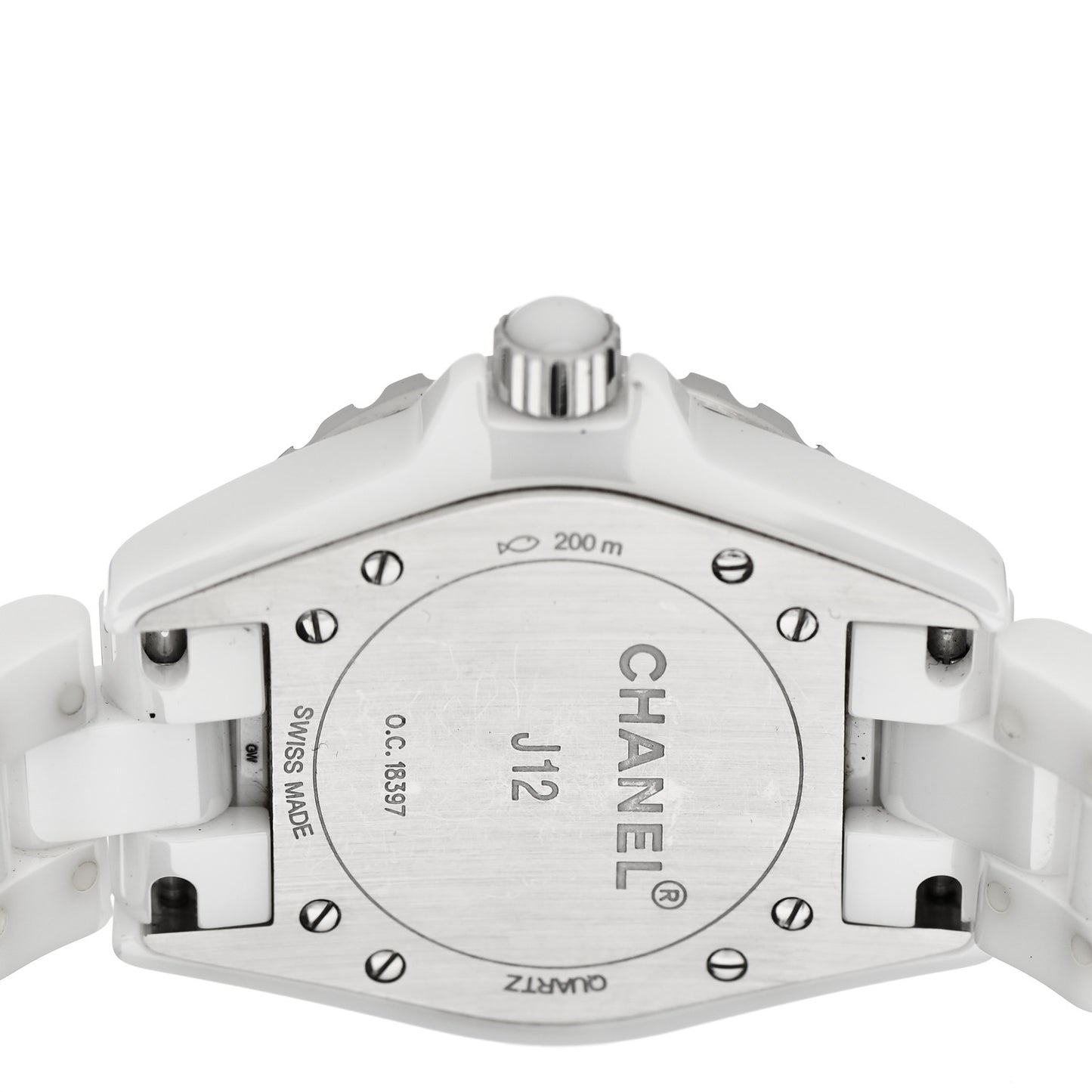 Stainless Steel Ceramic Diamond 33mm J12 Quartz Watch White