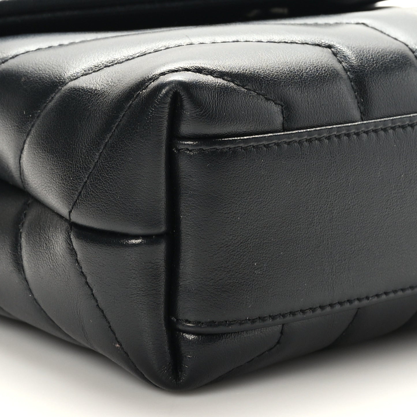 Calfskin Y Quilted Monogram Toy Loulou Crossbody Bag Black