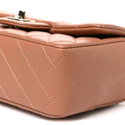 Chanel Lambskin Quilted Mini Rectangular Flap Brown 10 of 11