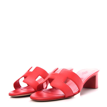 Hermes Calfskin Oasis Sandals 36 Rouge Bali 3 of 11