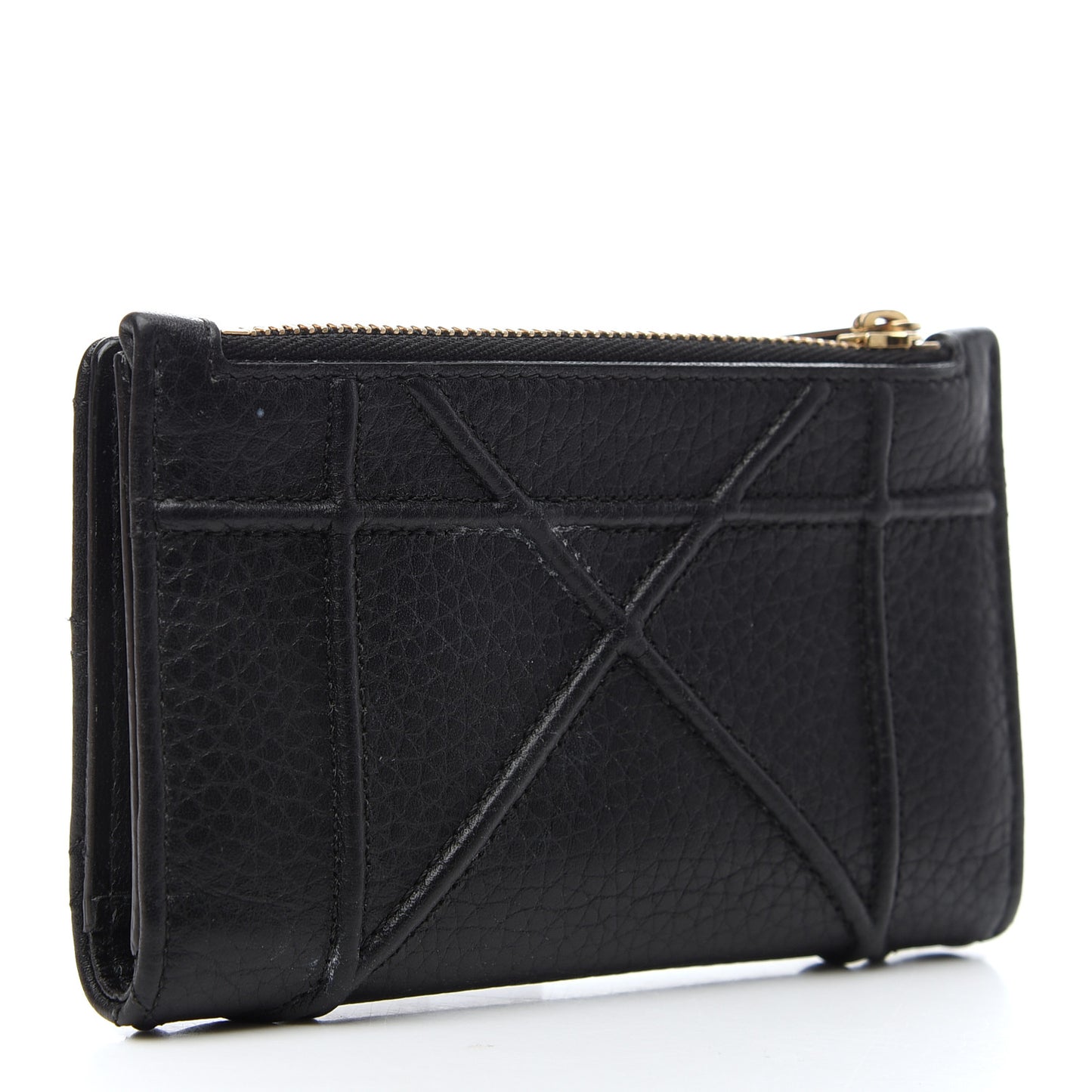 Grained Calfskin Cannage Diorama Wallet Black