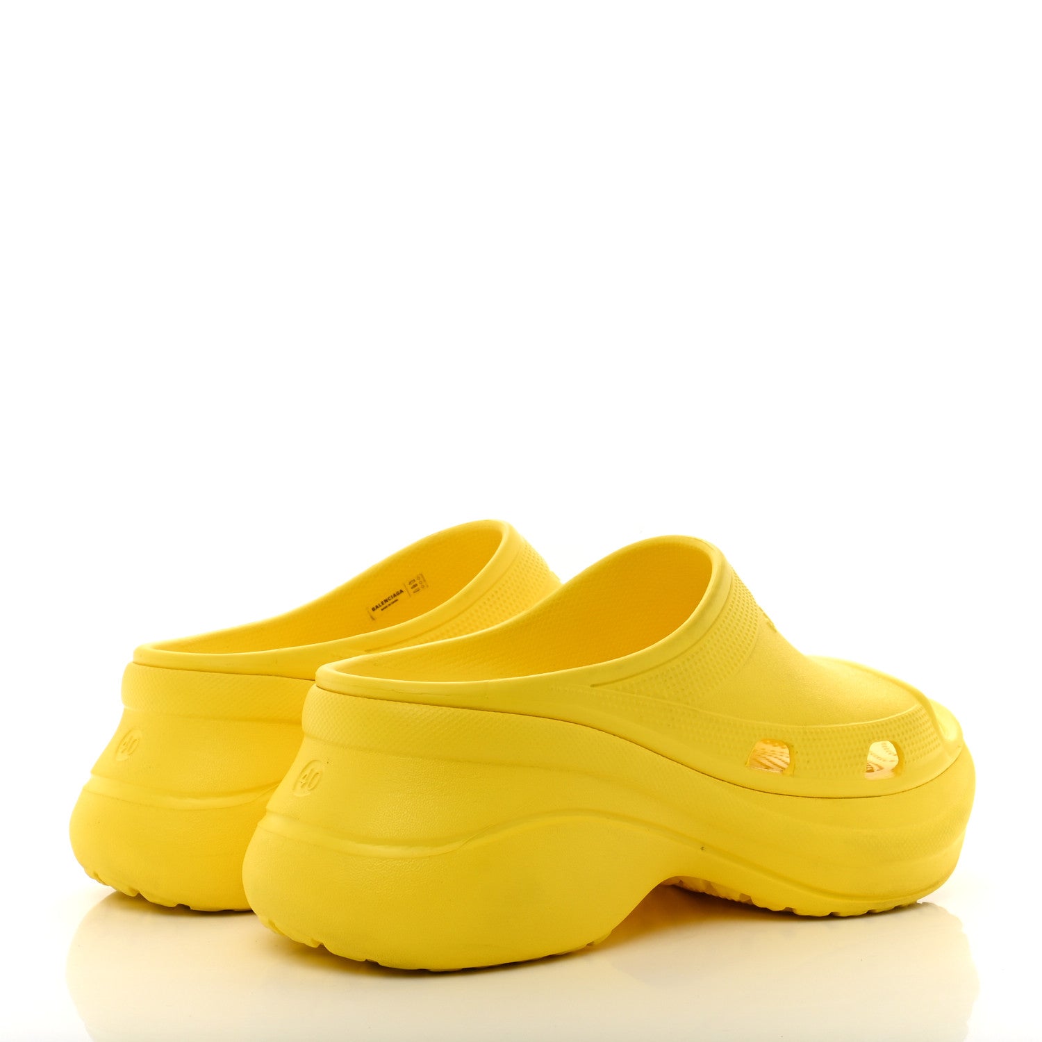 Balenciaga X CROCS Rubber Womens Pool Slides 40 Lemon 5 of 12
