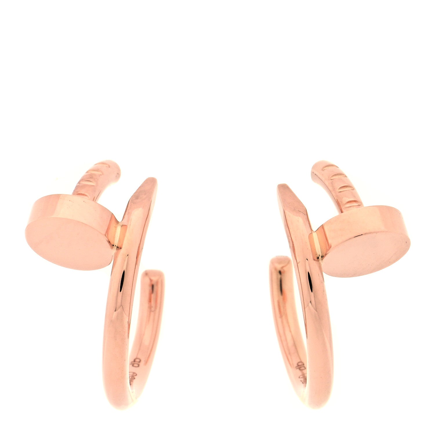 Cartier 18K Pink Gold Juste Un Clou Hoop Earrings 1 of 5
