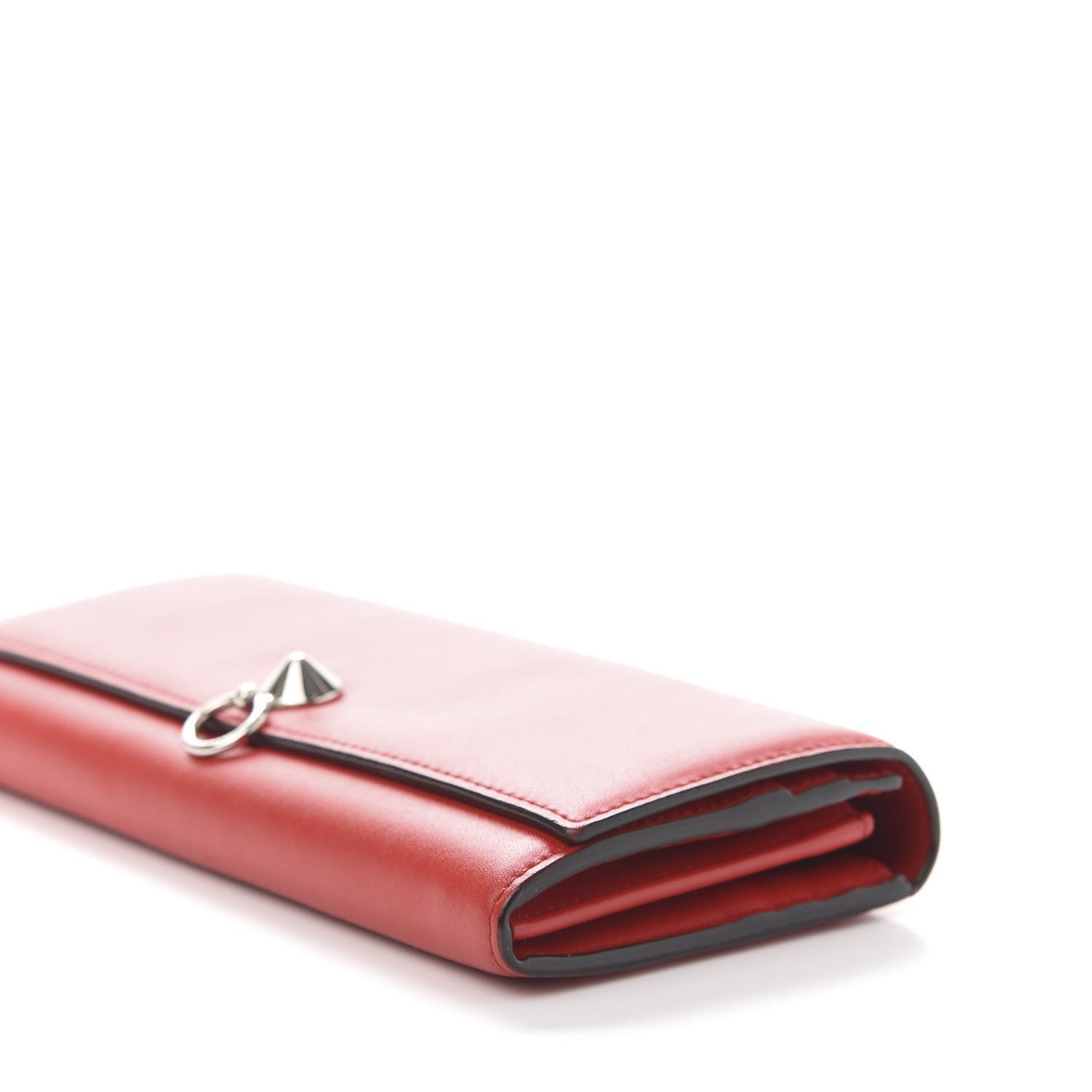 Fendi Vitello Liberty Century Lucido By The Way Continental Wallet Rosso 7 of 14