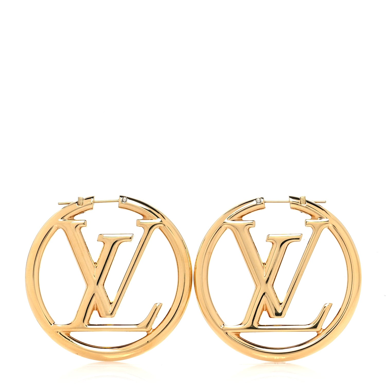 Louis Vuitton Metal Louise Hoop Earrings Gold 1 of 5