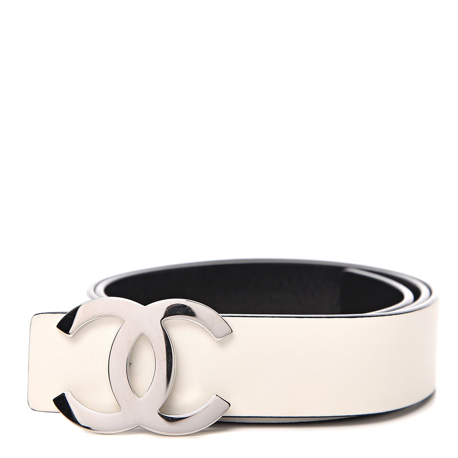 Chanel Calfskin CC Reversible Belt 85 White Black 1 of 6