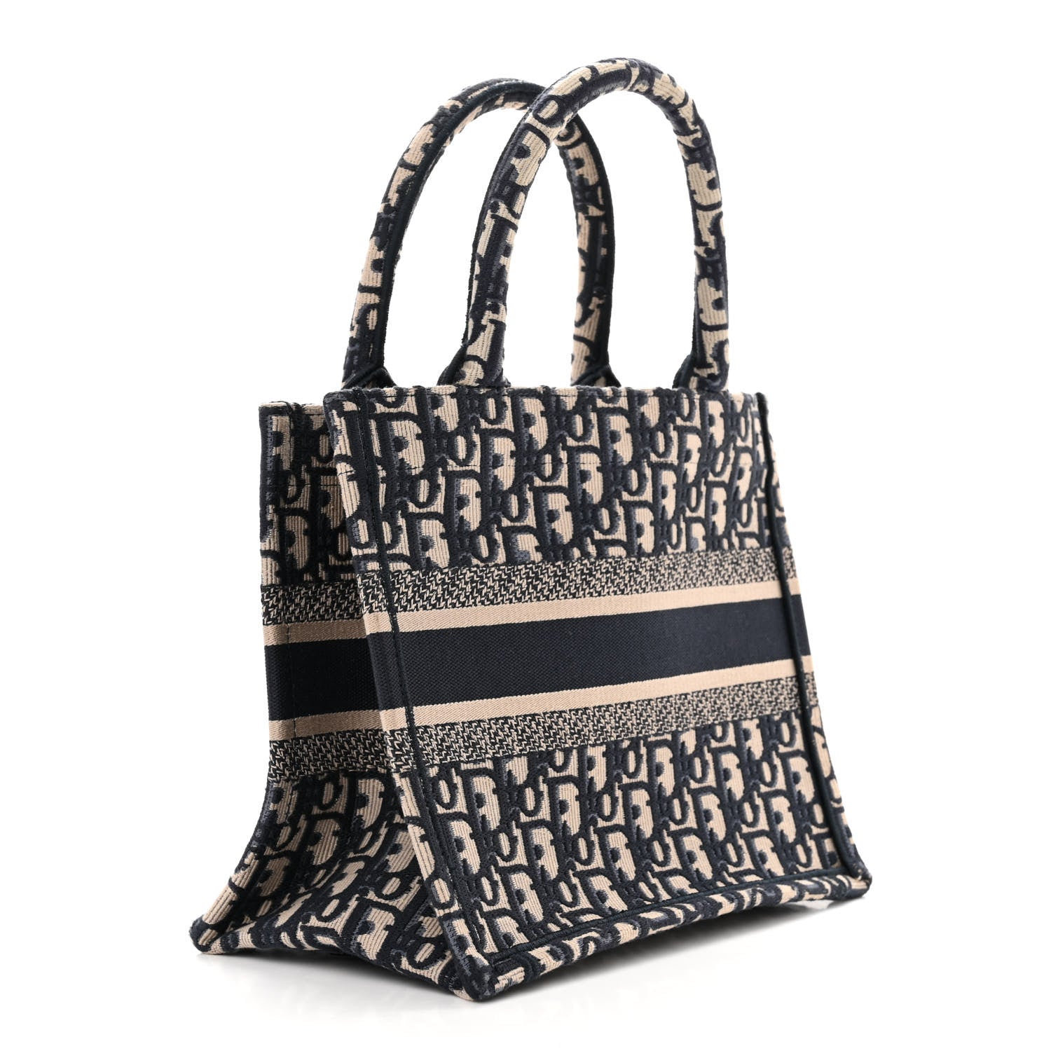 Christian Dior Oblique Small Book Tote Blue Multicolor 3 of 10