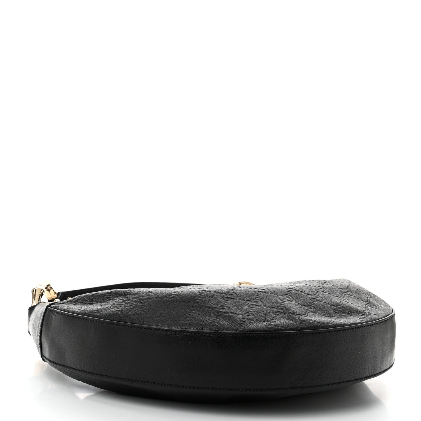 Guccissima Half Moon Bamboo Ring Hobo Black