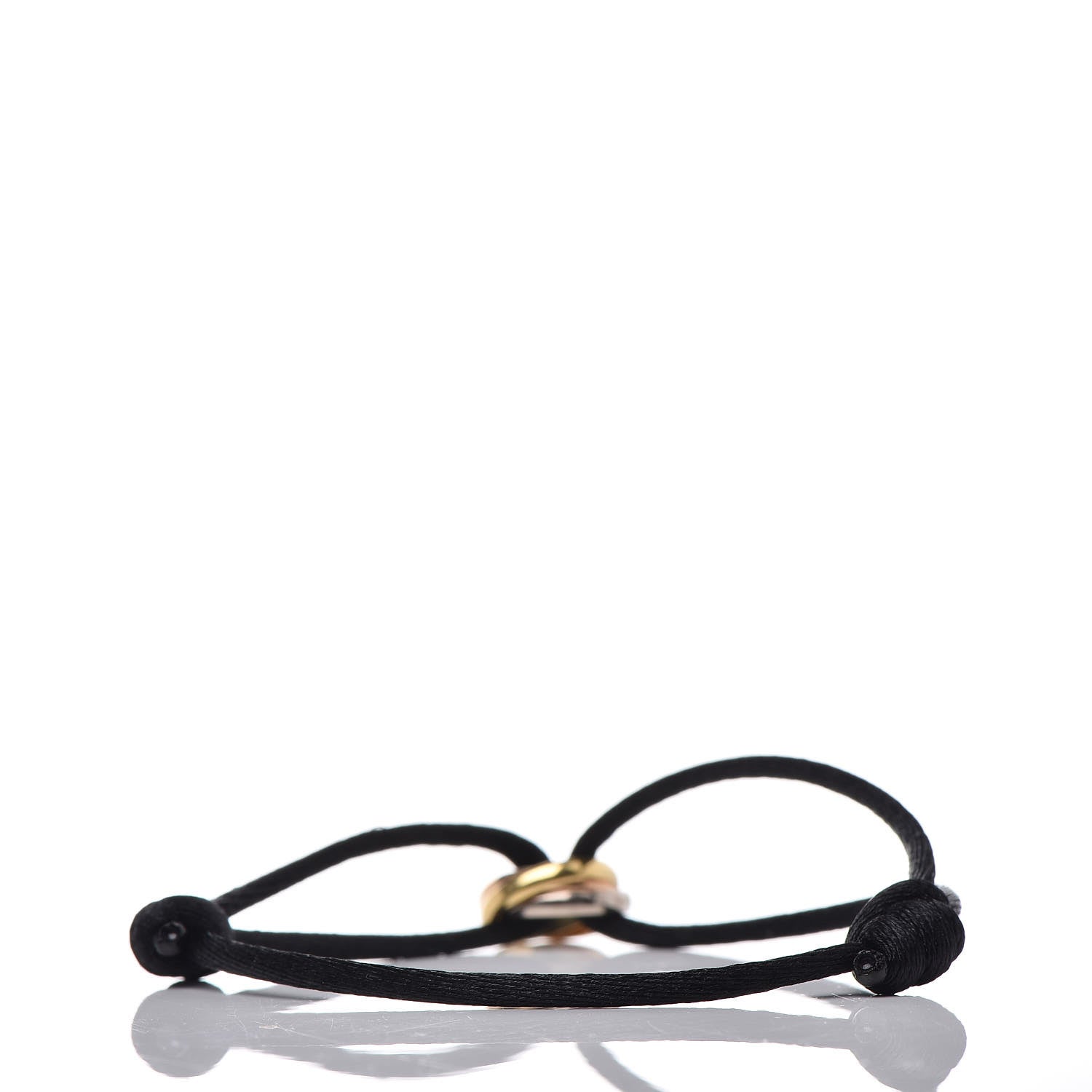 Cartier 18K Pink Yellow White Gold Trinity Adjustable Cord Bracelet Black 3 of 6