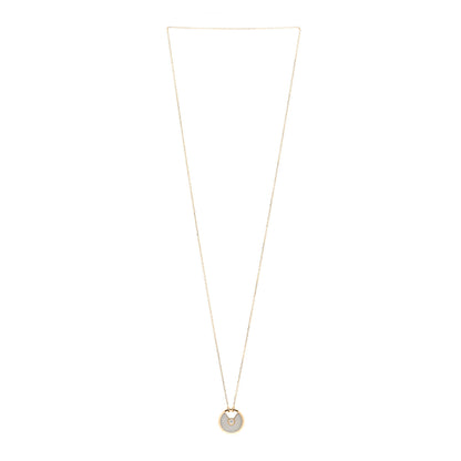 Cartier 18K Yellow Gold Diamond Mother of Pearl SM Amulette de Cartier Pendant Necklace 3 of 4