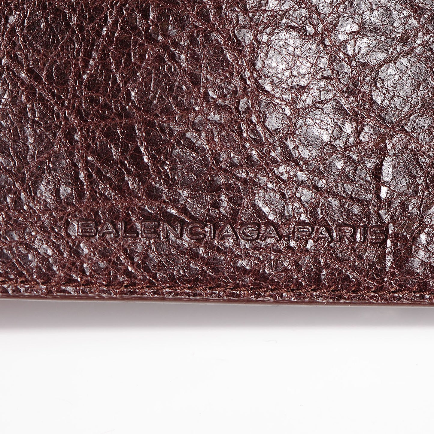 Agneau Giant 12 Silver Hardware Card Case Cigare Fonce