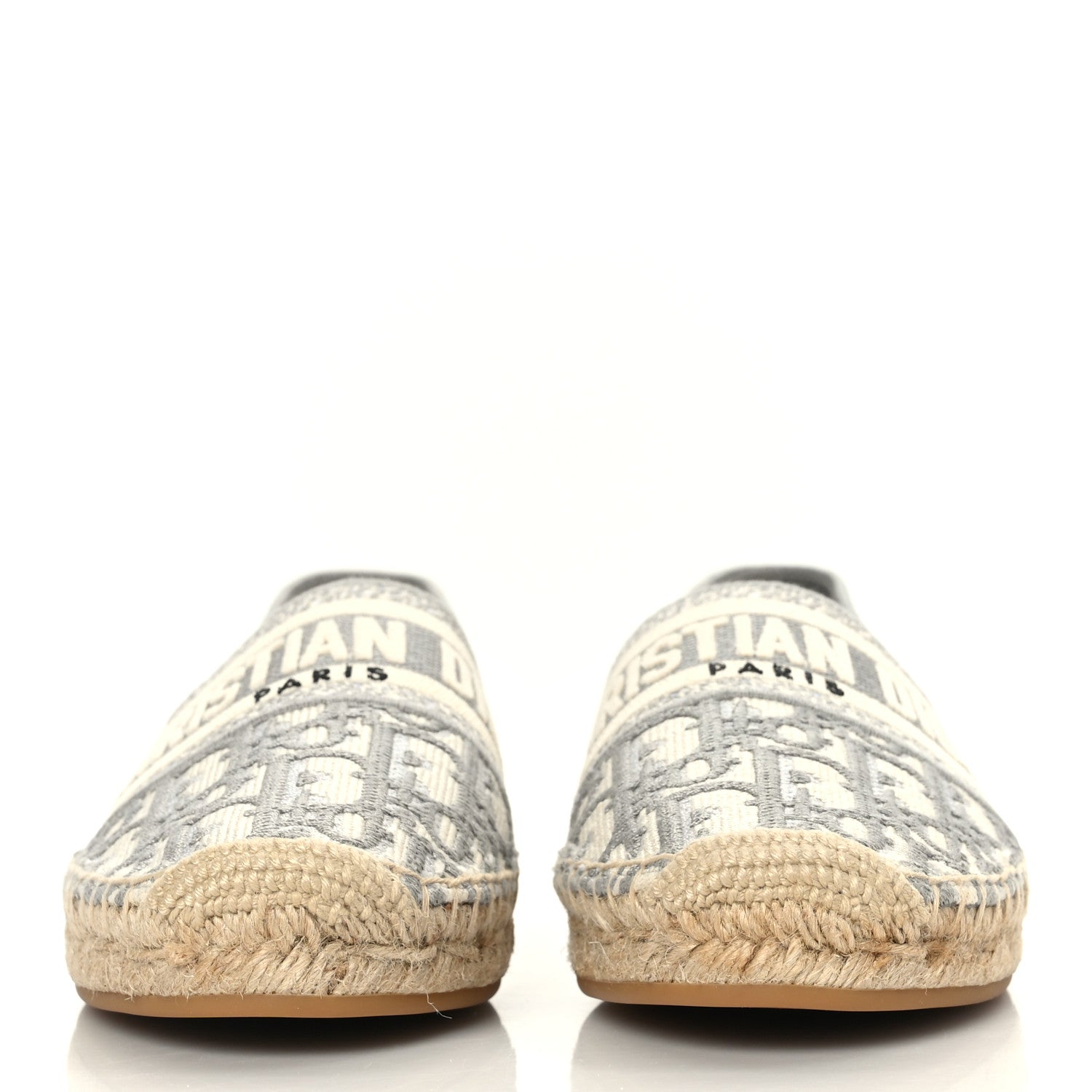Christian Dior Oblique Embroidered Granville 15mm Espadrilles 36.5 Grey Stone 2 of 8