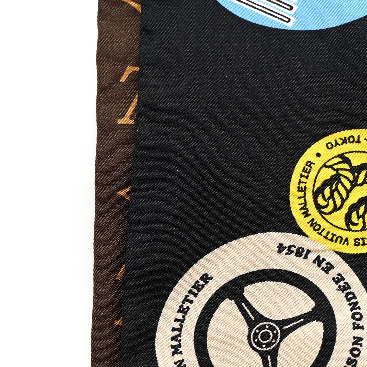 Louis Vuitton Silk Monogram World Tour Stickers Bandeau Black 5 of 5