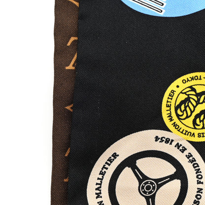 Louis Vuitton Silk Monogram World Tour Stickers Bandeau Black 5 of 5