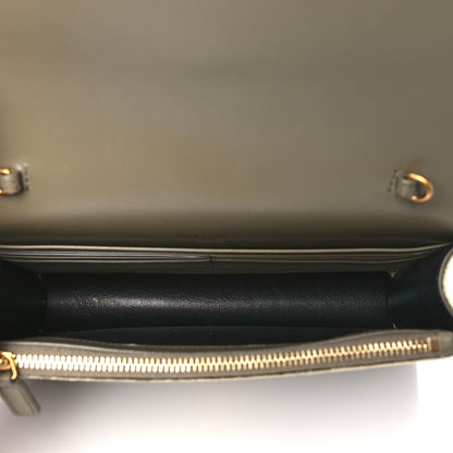 Saint Laurent Velvet Medium Classic Monogram Kate Tassel Satchel Olive 5 of 9