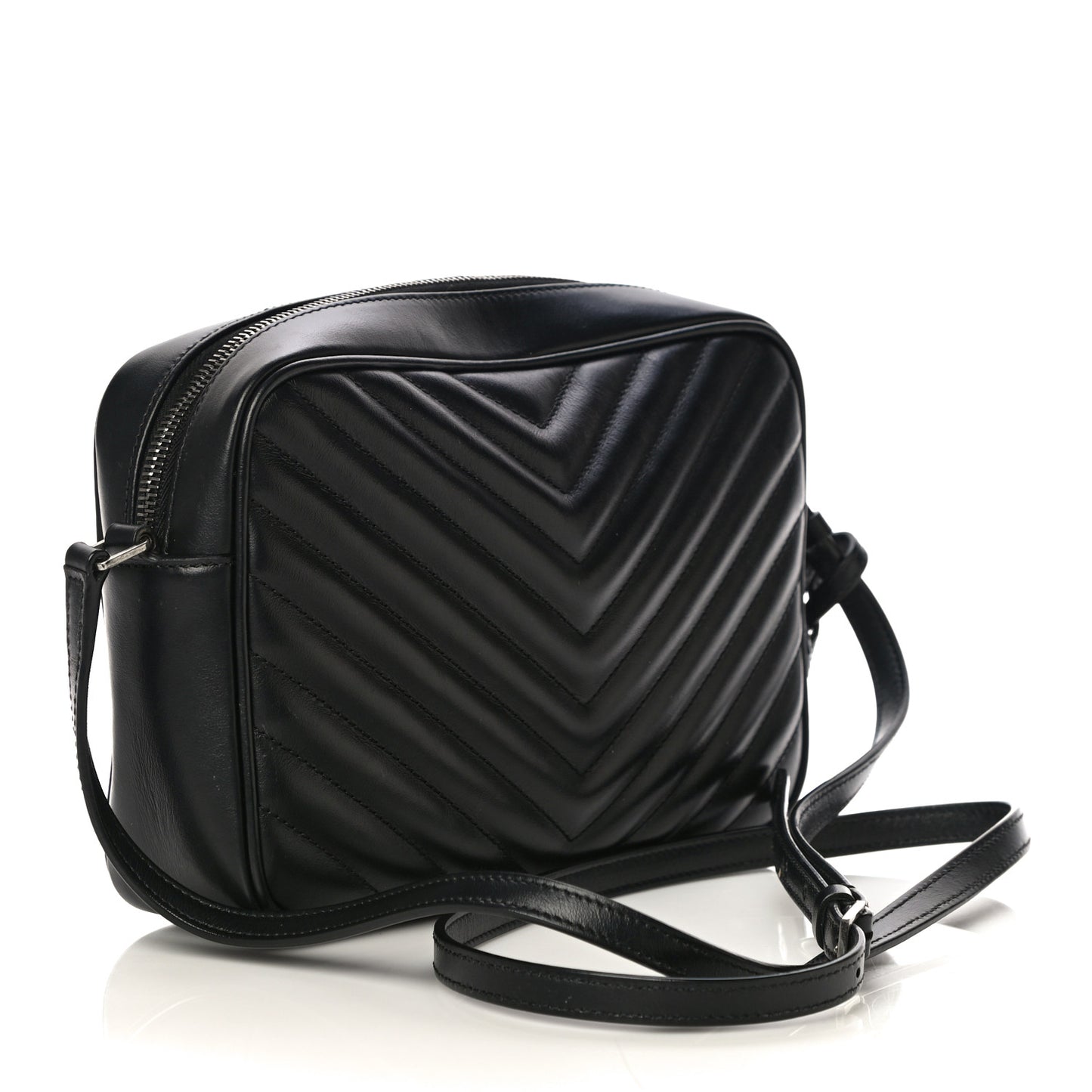 Calfskin Matelasse Monogram Lou Camera Bag Black