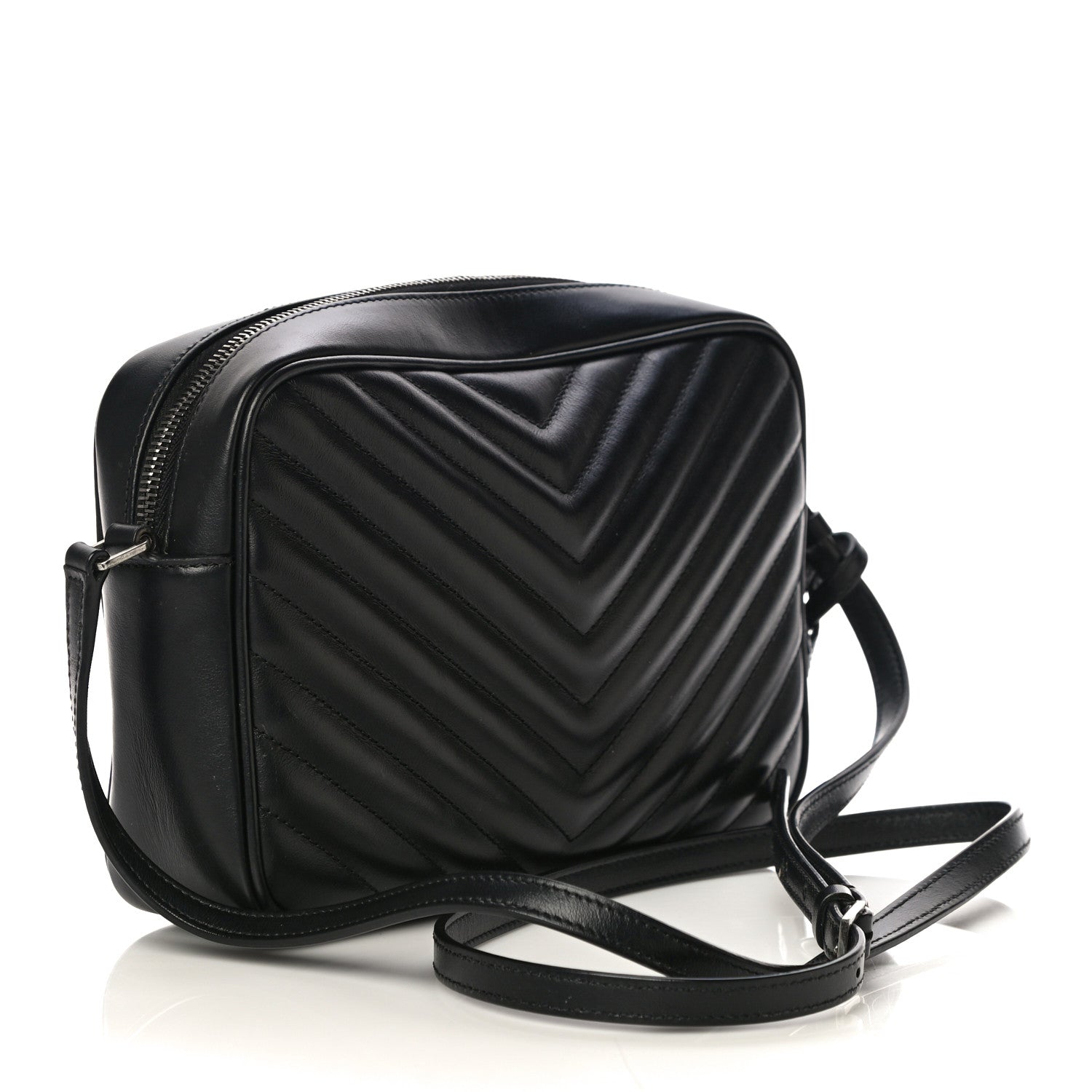 Saint Laurent Calfskin Matelasse Monogram Lou Camera Bag Black 3 of 10