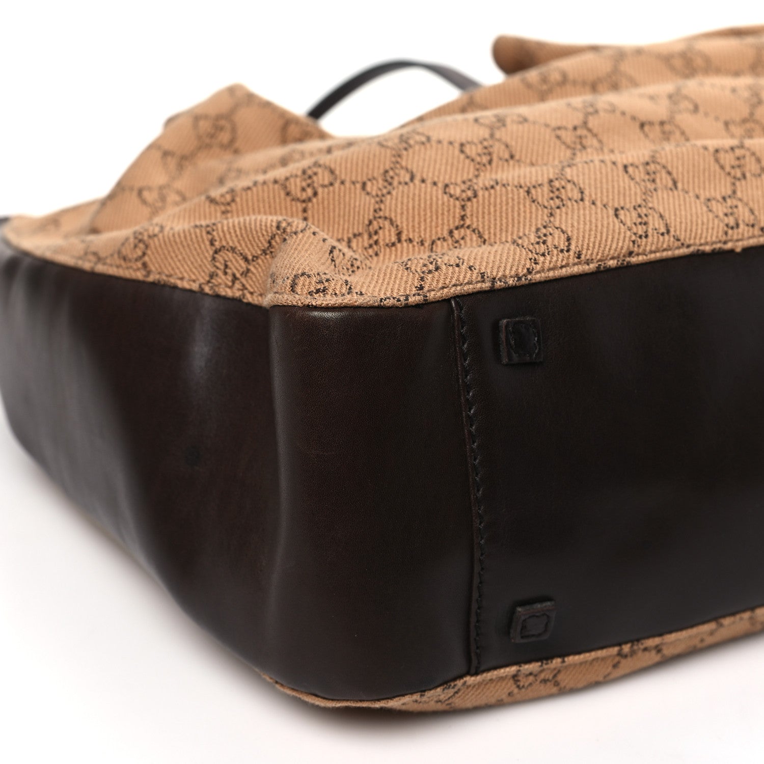 Gucci Denim Monogram Calfskin Tote Dark Brown 10 of 12