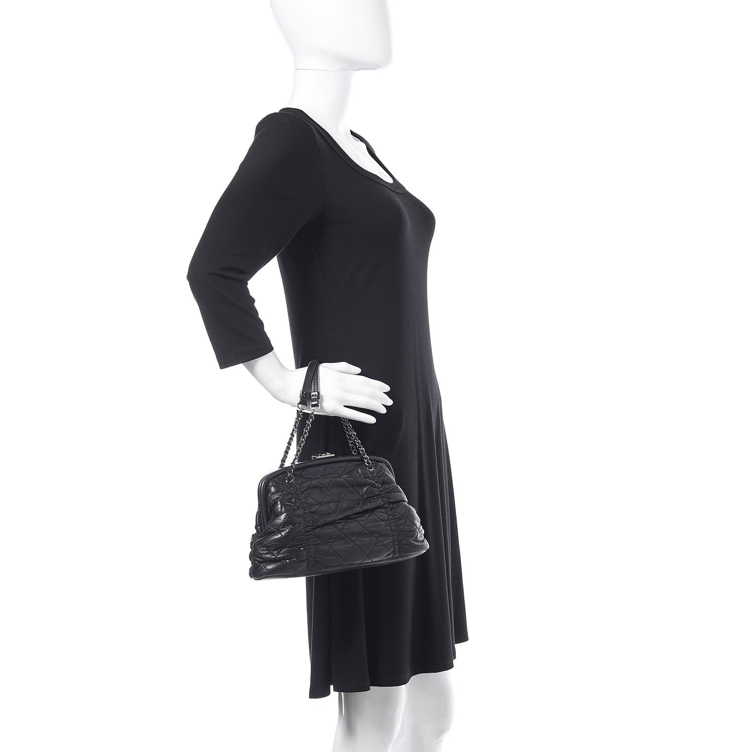 Chanel Lambskin Quilted Sharpei Frame Tote Black 2 of 19