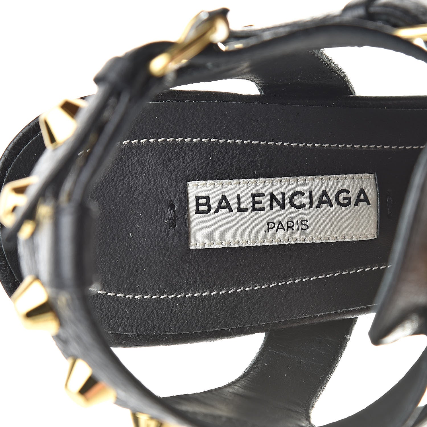 Balenciaga Agneau Lambskin Giant Gold Arena Sandals 37 Black 6 of 8