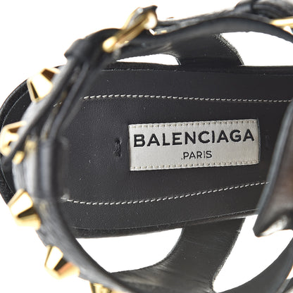 Balenciaga Agneau Lambskin Giant Gold Arena Sandals 37 Black 6 of 8