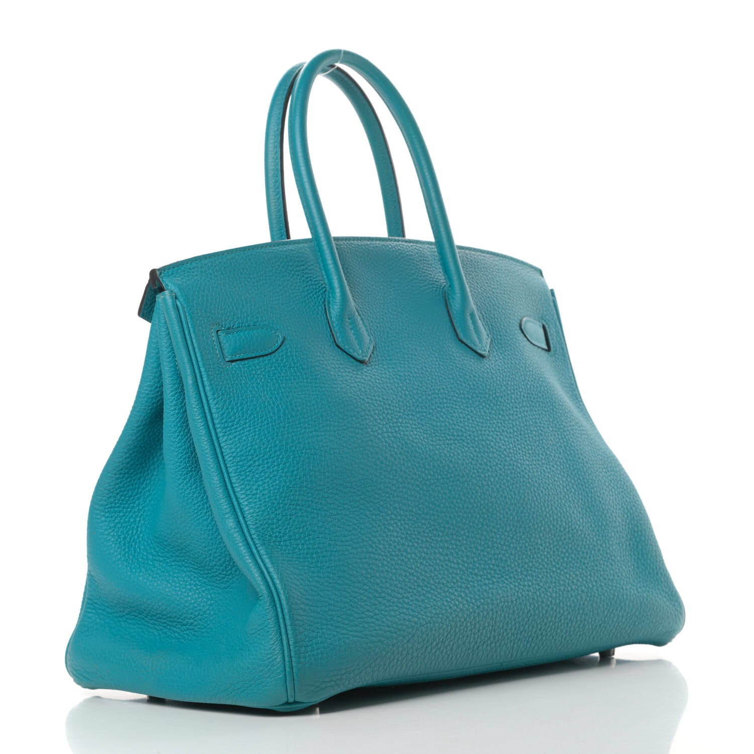 Hermes Taurillon Clemence Birkin 35 Turquoise 3 of 15