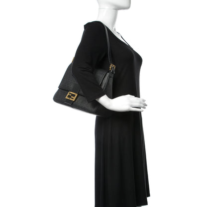 Fendi Zucchino Spalmati Vitello Mama Baguette Black 2 of 9